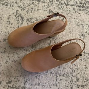 LOFT wooden sling back clogs